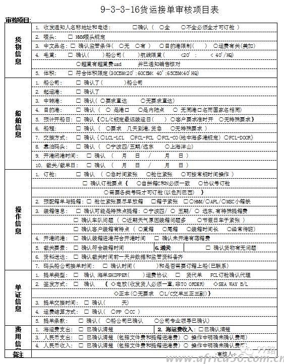 旭洲物流帶來貨代工作常用表格匯總，同行請收好